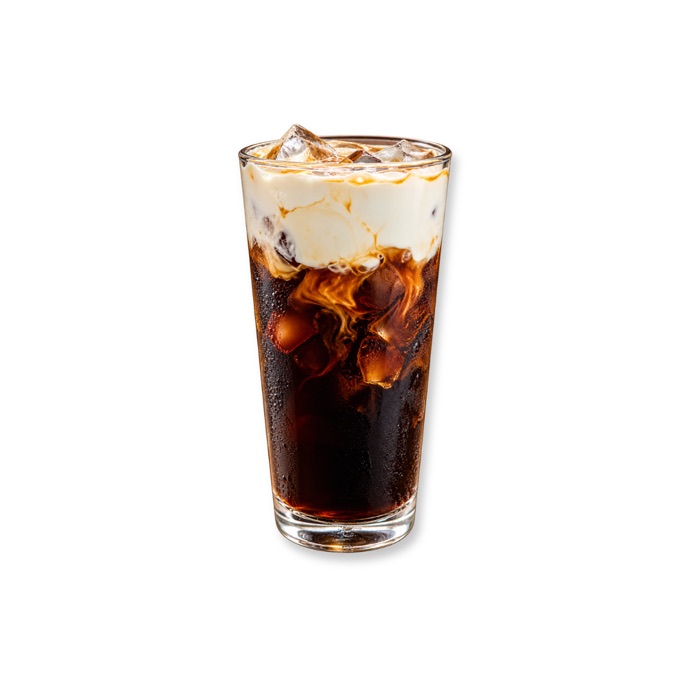 Vanilla sea salt cold foam kopi in a tall glass